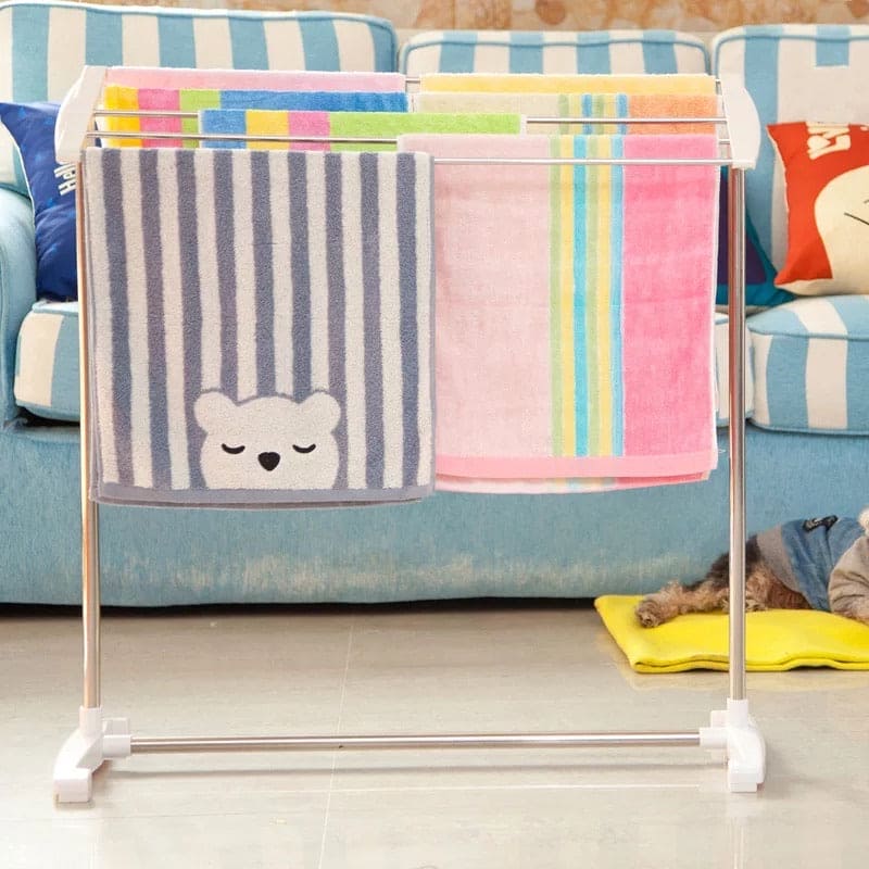 Mobile Towel Rack, Multifunctional Floor Standing Towel Rack, Stainless Steel Folding Drying Rack, Folding Small Clothes Hanger Mobile Towel Rack, Multifunctional Floor Standing Towel Rack, Stainless Steel Folding Drying Rack, Folding Small Clothes Hanger
